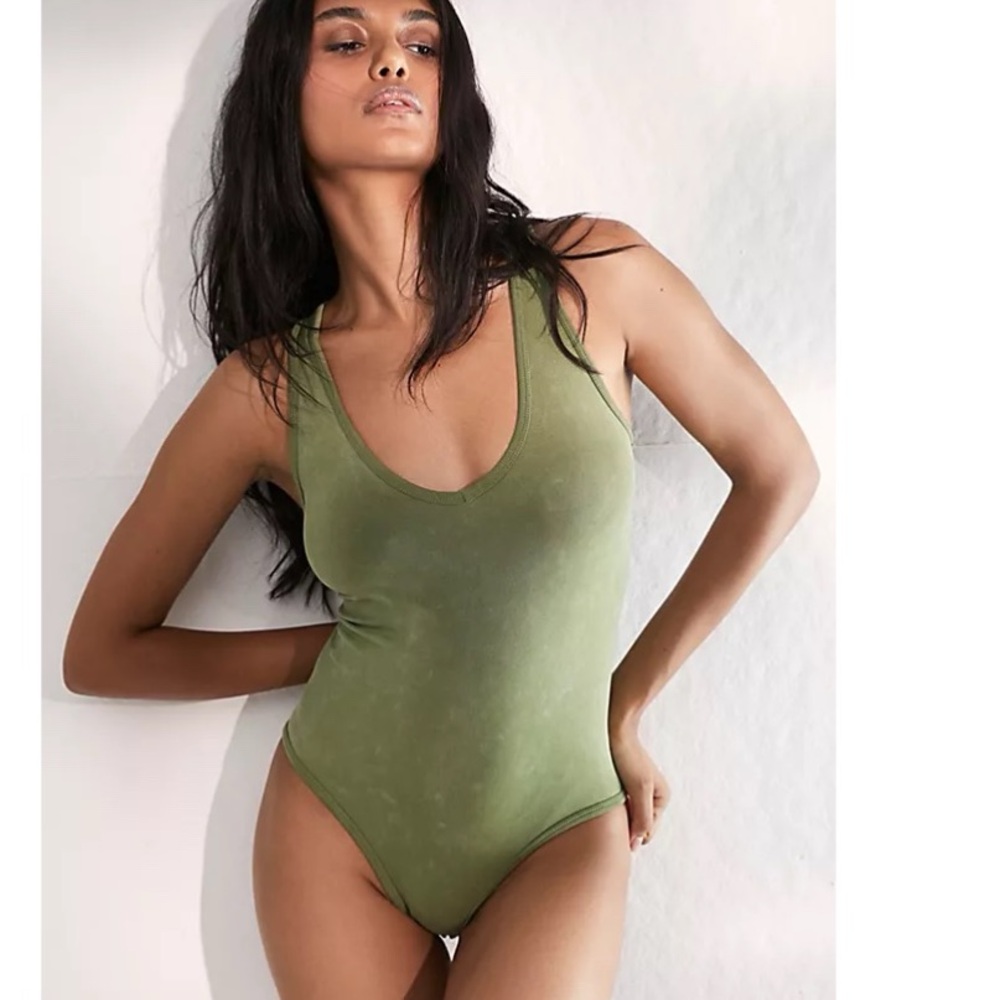 Free People Washed Seamless Bodysuit
